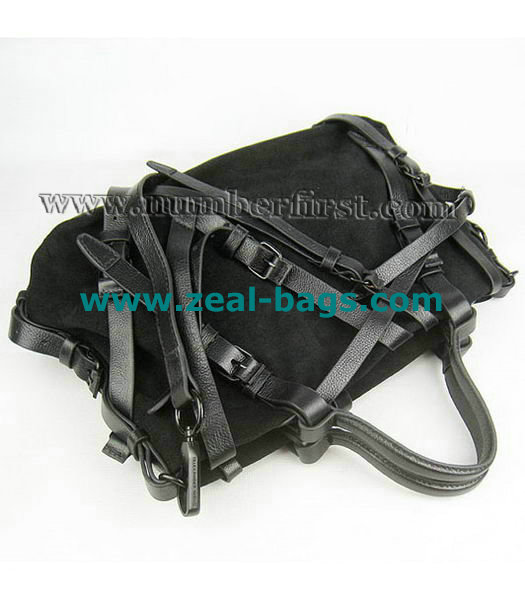 AAA Replica Alexander Wang Black Calfskin Leather Shoulder Tote Bag - Click Image to Close